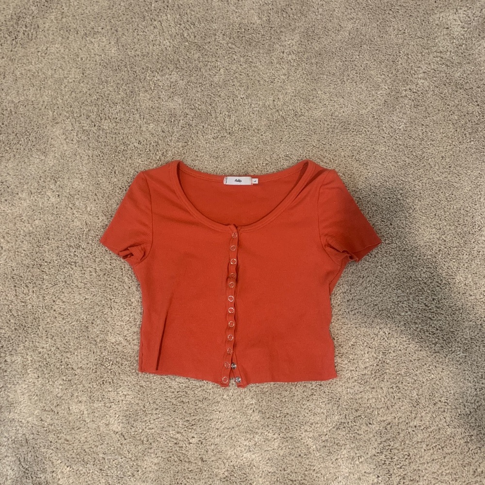 Orange Button Top